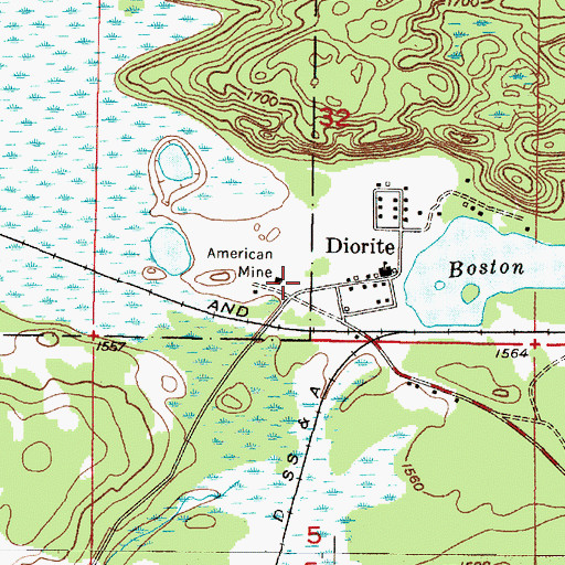 Topographic Map of American Mine, MI