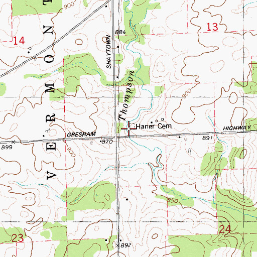 Topographic Map of Ames Cemetery, MI