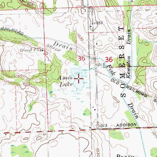 Topographic Map of Ames Lake, MI
