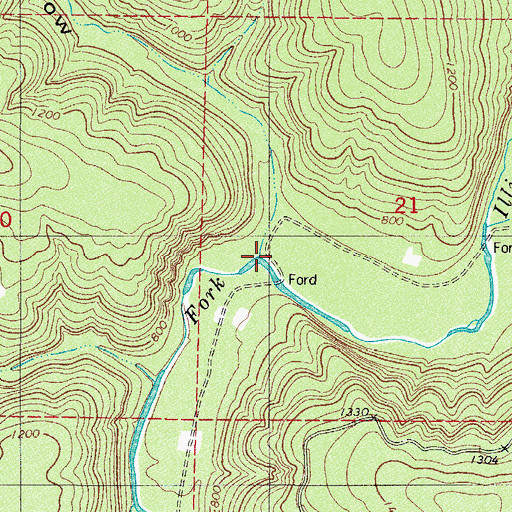 Topographic Map of Cowan Creek, AR