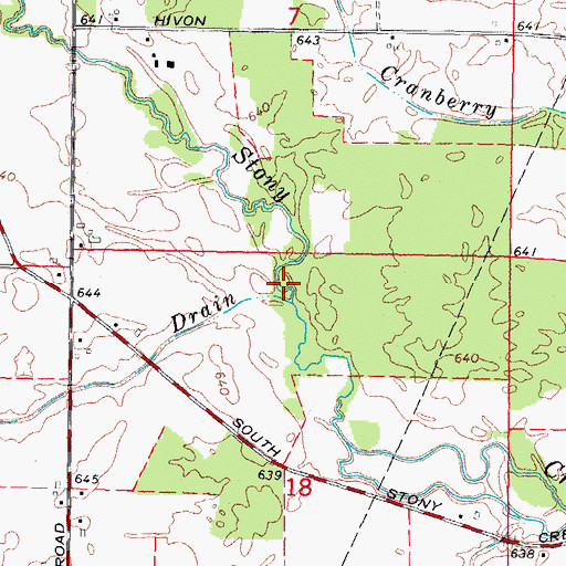 Topographic Map of Amos Palmer Drain, MI