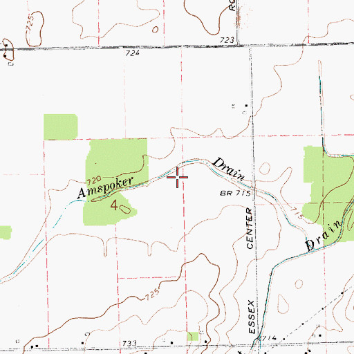 Topographic Map of Amspoker Drain, MI