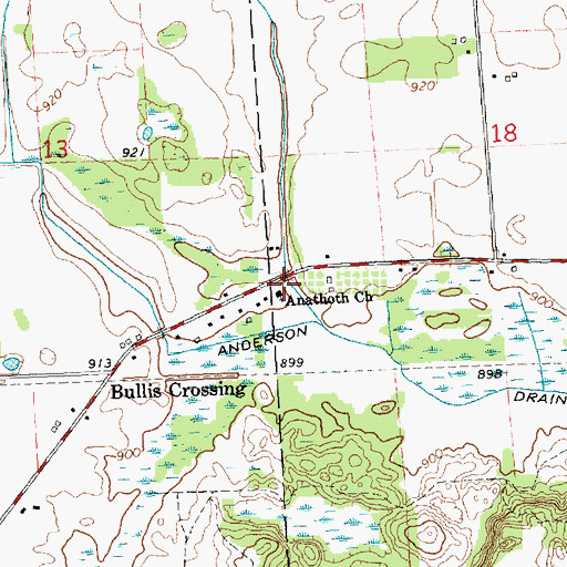 Topographic Map of Anathoth Church, MI