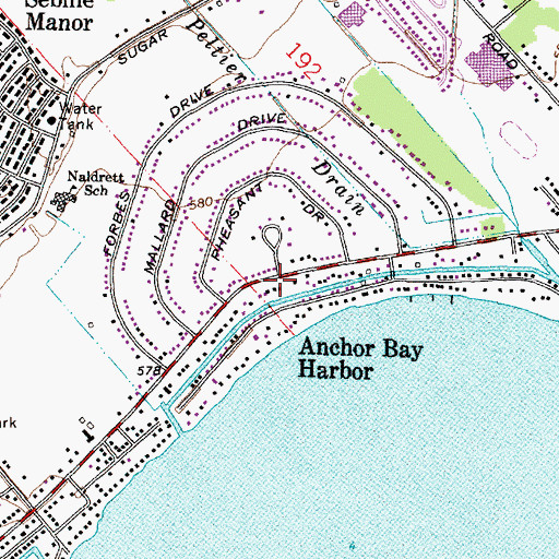 Topographic Map of Anchor Bay Harbor, MI