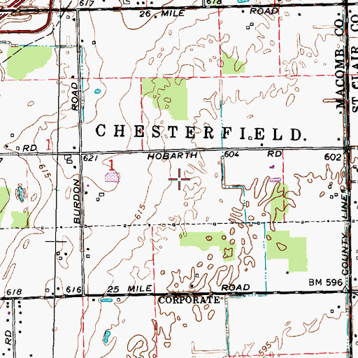 Topographic Map of Anchor Bay High School, MI