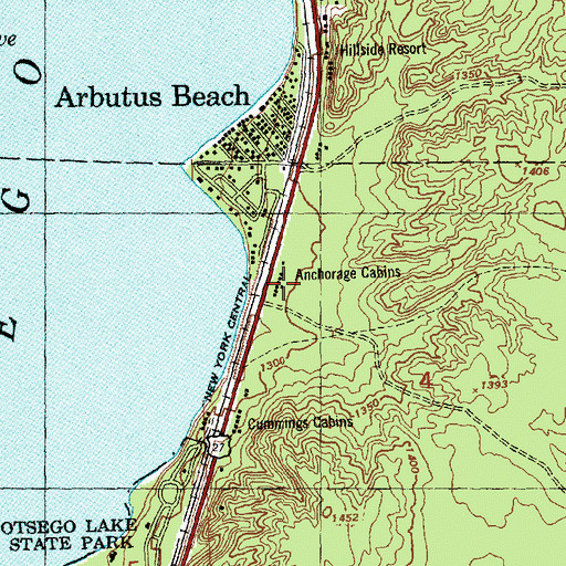 Topographic Map of Anchorage Cabins, MI