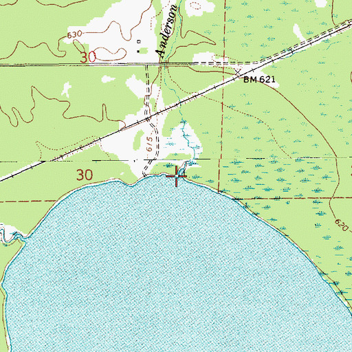 Topographic Map of Anderson Creek, MI