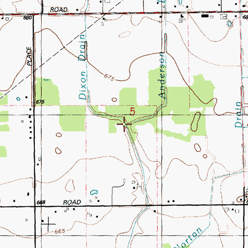 Topographic Map of Anderson Drain, MI