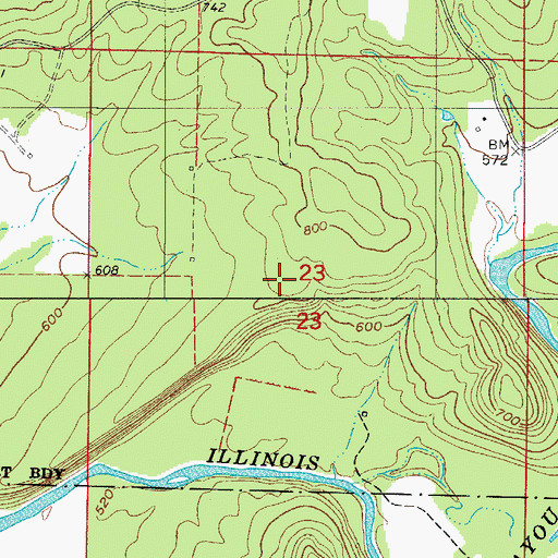 Topographic Map of Union Hill School (historical), AR