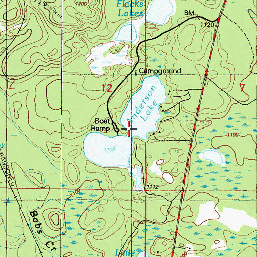 Topographic Map of Anderson Lake, MI