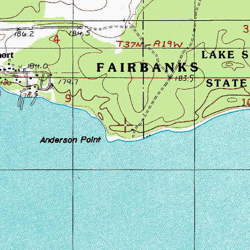 Topographic Map of Anderson Point, MI