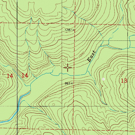 Topographic Map of Northwood (historical), AR