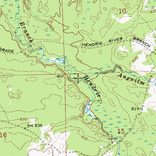 Topographic Map of Anguilm Creek, MI