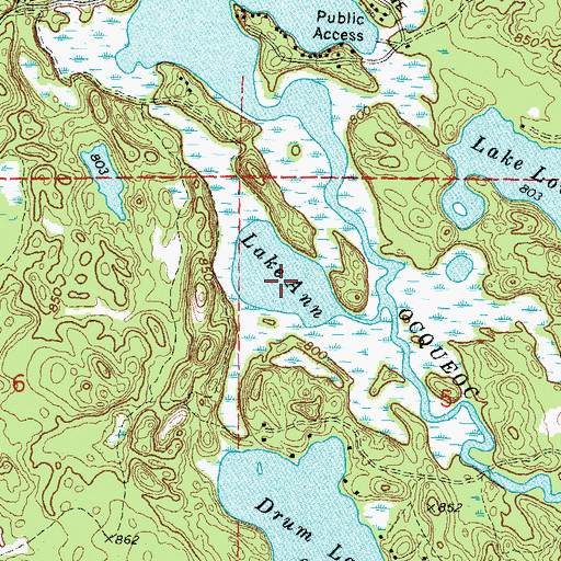 Topographic Map of Lake Ann, MI