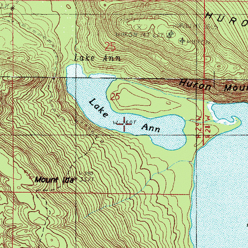 Topographic Map of Lake Ann, MI