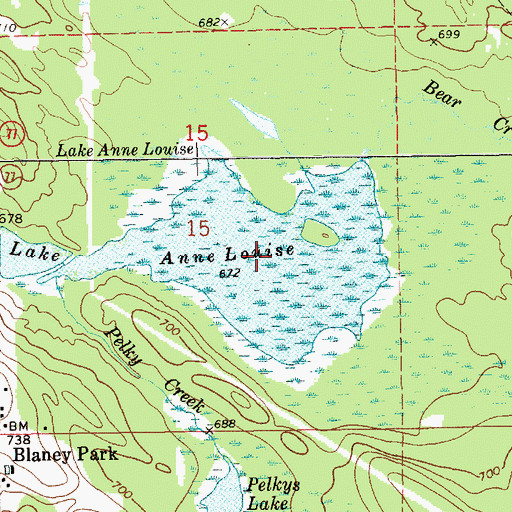 Topographic Map of Lake Anne Louise, MI