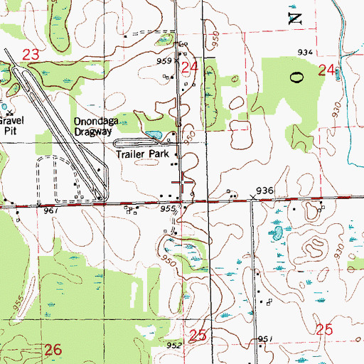 Topographic Map of Annis School, MI