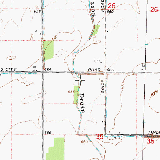 Topographic Map of Anti Mason Drain, MI