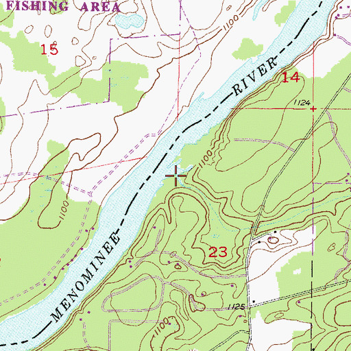 Topographic Map of Antoine Creek, MI