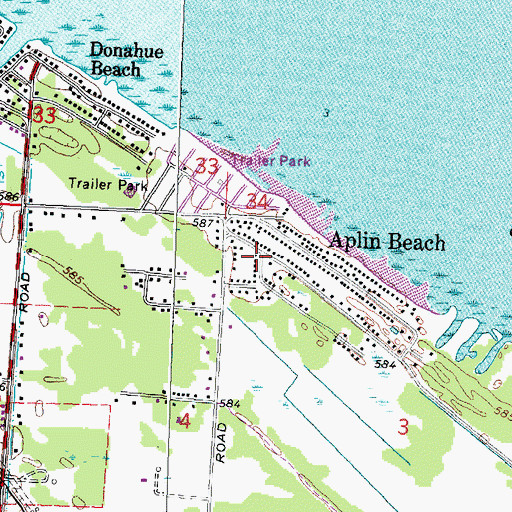 Topographic Map of Aplin Beach, MI