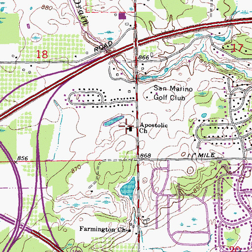 Topographic Map of Apostolic Church, MI