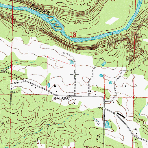 Topographic Map of Ross Gas Field, AR