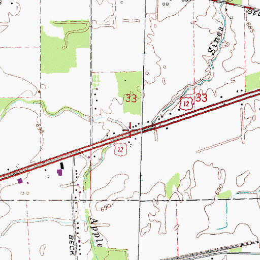 Topographic Map of Apple Run, MI