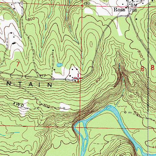 Topographic Map of Sand Spring School (historical), AR