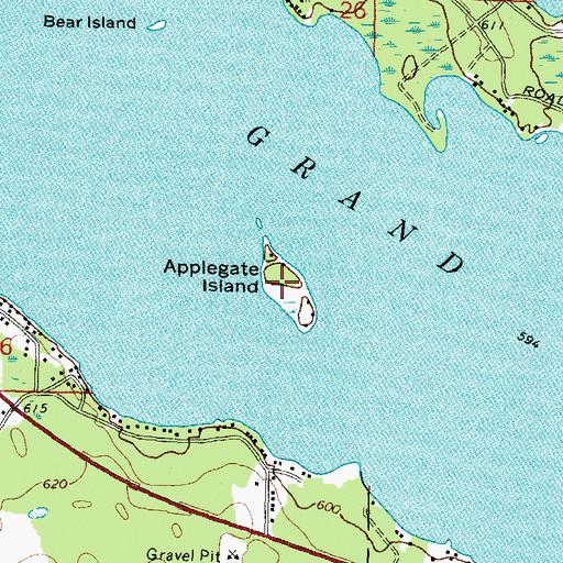 Topographic Map of Applegate Island, MI