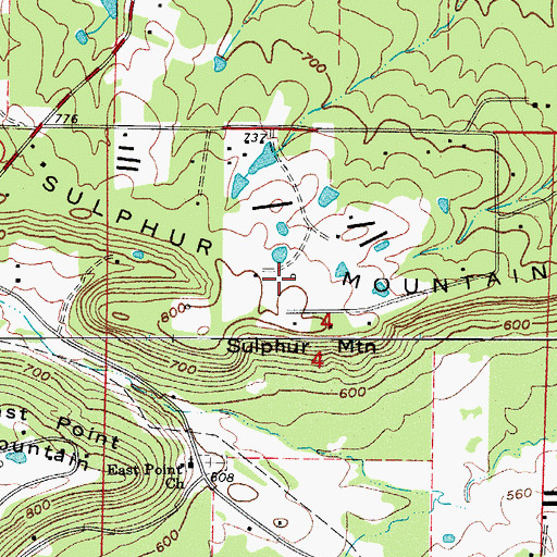 Topographic Map of Knoxville Extension Gas Field, AR