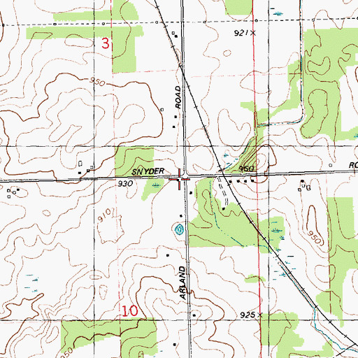 Topographic Map of Arland School, MI