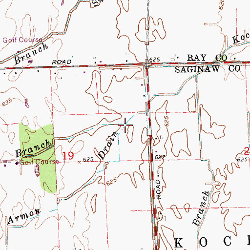 Topographic Map of Armon Drain, MI