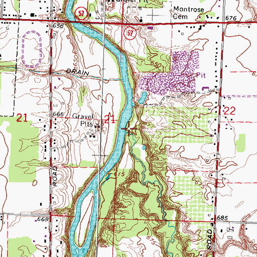 Topographic Map of Armstrong Creek, MI