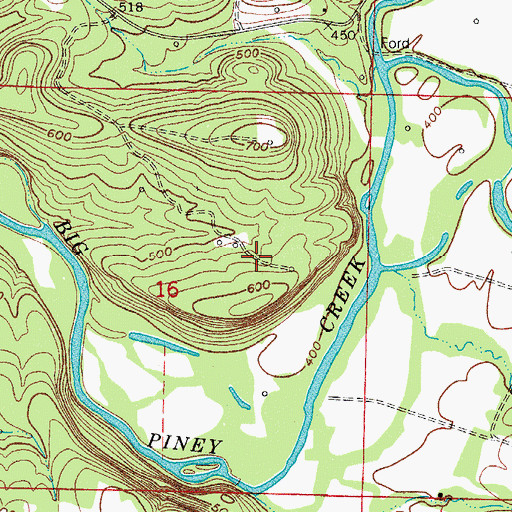 Topographic Map of Tates Island Gas Field, AR