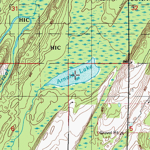 Topographic Map of Arnold Lake, MI