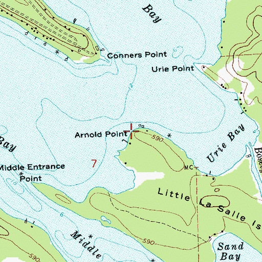 Topographic Map of Arnold Point, MI