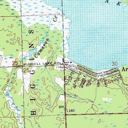 Topographic Map of Artesia Beach, MI