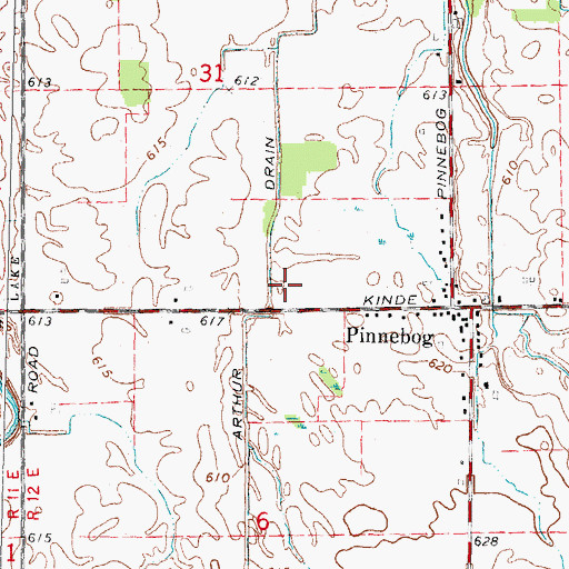 Topographic Map of Arthur Drain, MI