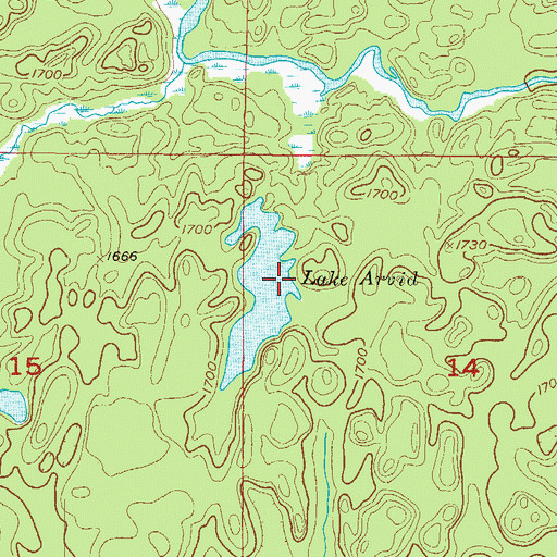 Topographic Map of Lake Arvid, MI