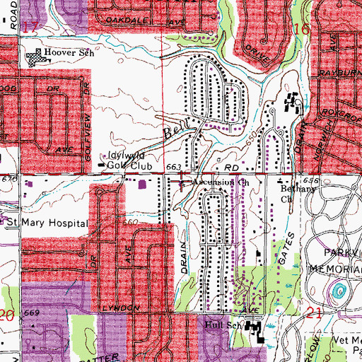 Topographic Map of Ascension Church, MI