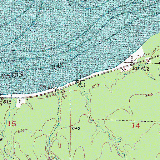 Topographic Map of Ash Creek, MI