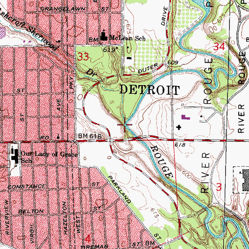 Topographic Map of Ashcroft-Sherwood Drain, MI