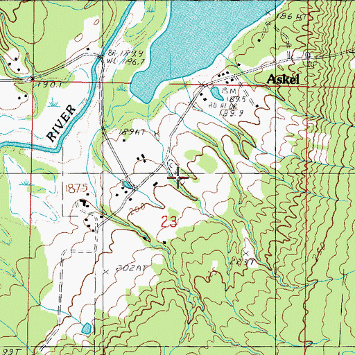 Topographic Map of Askel Cemetery, MI