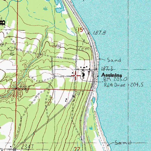 Topographic Map of Assinins, MI