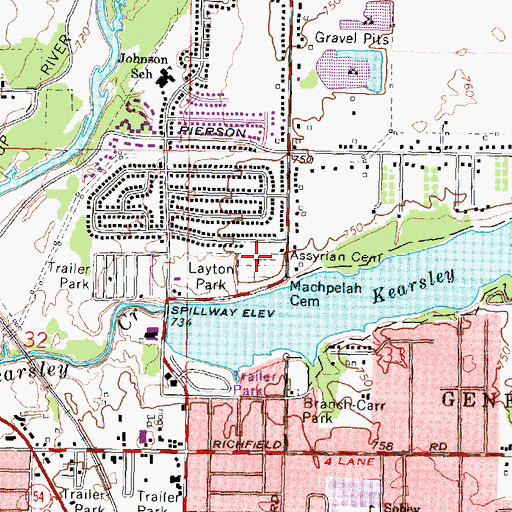 Topographic Map of Assyrian Cemetery, MI