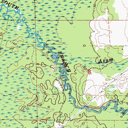 Topographic Map of Asum Creek, MI