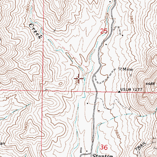 Topographic Map of Indian Creek, AZ
