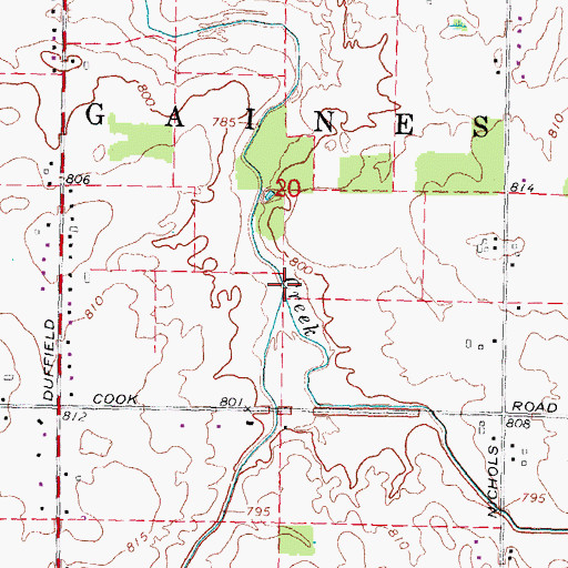 Topographic Map of Atherton Drain, MI