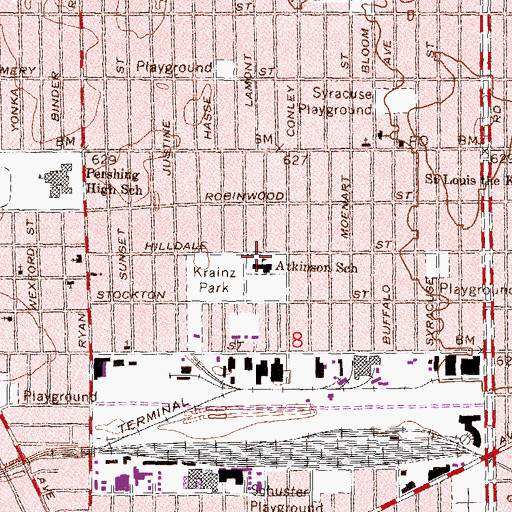 Topographic Map of Atkinson School, MI