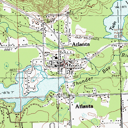 Topographic Map of Atlanta, MI